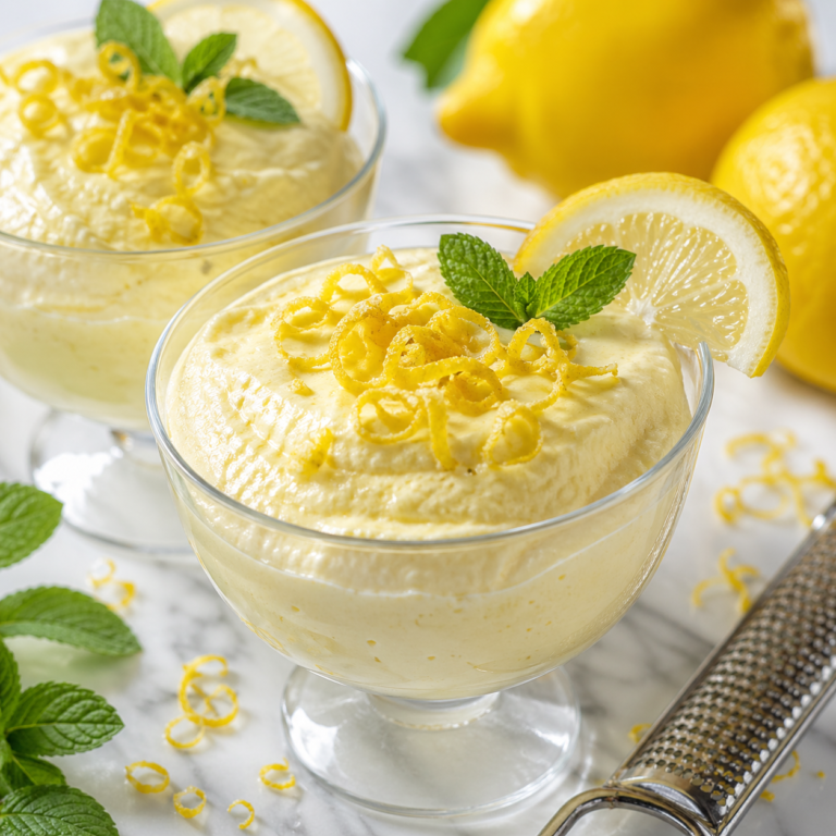 Mousse de Limão Siciliano com Raspas: A Sobremesa Refrescante de 4 Ingredientes