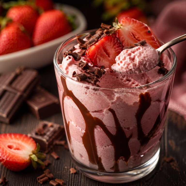 Mousse de Morango com Calda de Chocolate: A Sobremesa Romântica Que Encanta a Família Que Faz Toda a Diferença