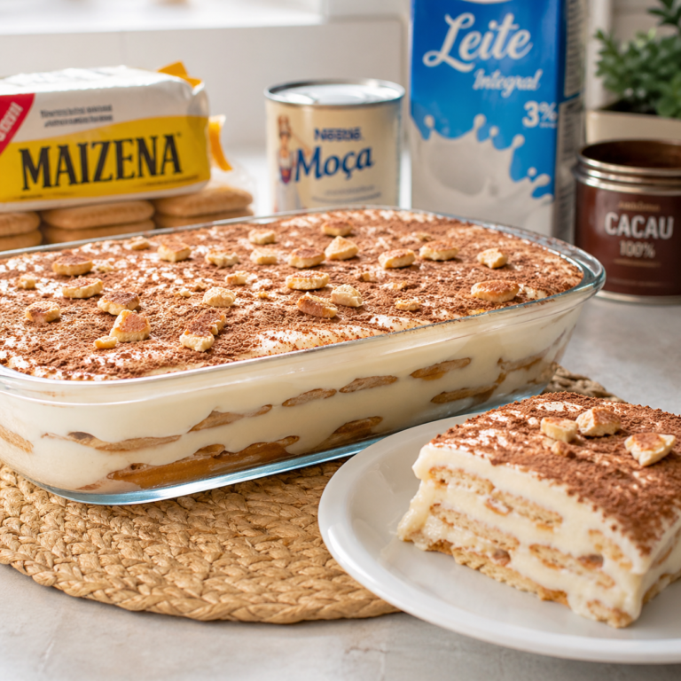 Pavê de Bolacha Maizena Cremoso: Receita Tradicional com 4 Ingredientes Simples